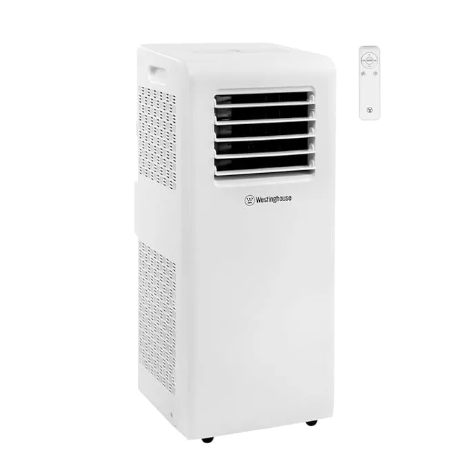 Air Conditioner Portable For Rooms Up To 300 Square Feet, Portable AC with Home Dehumidifier, 3-Speed Fan, Programmable Timer, Remote Control, Window Installation Kit, White
