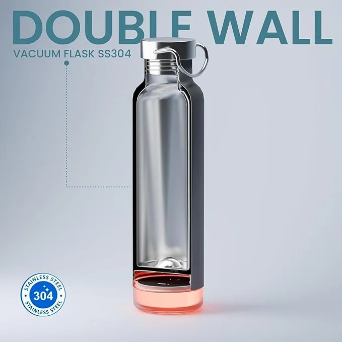 Smart Water Bottle | RGB LED Glow & Timer Hydration Reminder with BT Mobile Phone Connection, Thames with App