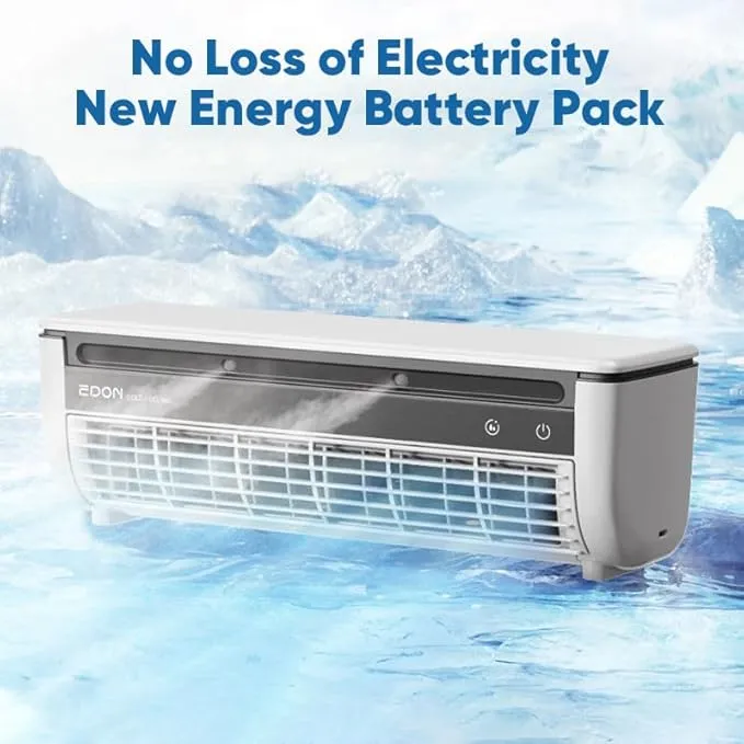 2025 Upgraded Mini Portable Wireless Air Conditioner Fan|3 Wind Modes for Cooling|15W 6000mAh Wall Mounted AC with Remote Control|10 dB Quiet for Home, Camping, Bedroom, Kitchen