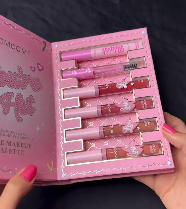 All-in-One Pink Makeup Book Palette – Eyeshadow, Blush & Lip Color Set