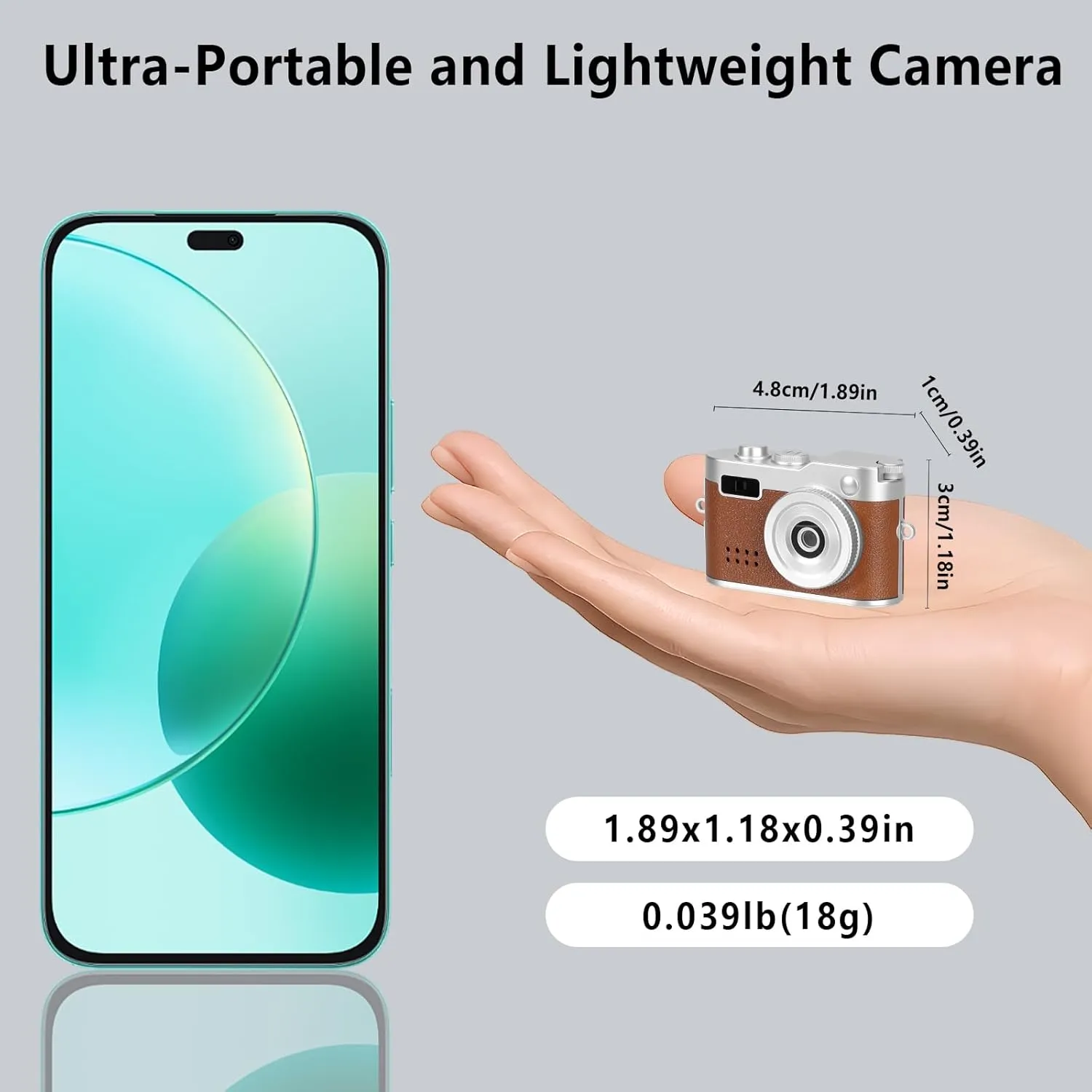 Mini Keychain Camera, FHD 1080p Mini Digital Camera with SD Card, Flash,Six Filters, OTG Adapters, Card Readers, 100 Mins Battery Retro Small Camera