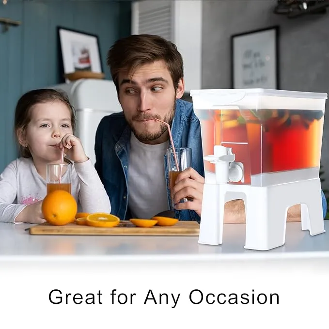 Drink Dispenser for Fridge, 1.2 Gallon Beverage Dispenser with Stand, Juice Dispensers for Parties, Lemonade Dispenser Water Pitcher for Fridge, Cold Brew Pitcher with Lid, Juice Container