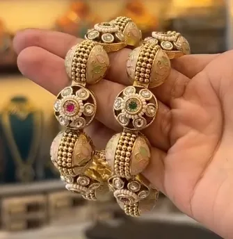 Royal Rajwadi Pearl Kundan Designer Kada