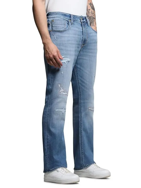 Light Wash Cotton Regular Fit Men Jeans