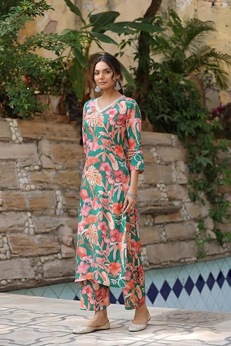 Rayon Blend Kurta with Palazzo