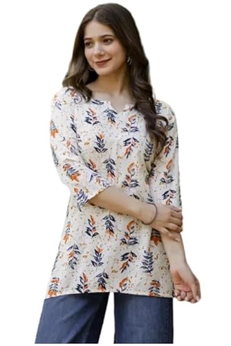 Women's Short Kurti in TOP Black Rayon Cotton Blend | Ladies Ethnic Tunic | Office