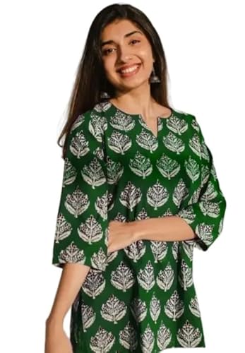 Women's Short Kurti in TopsTunic Rayon Cotton Blend | Ladies Ethnic Tunic