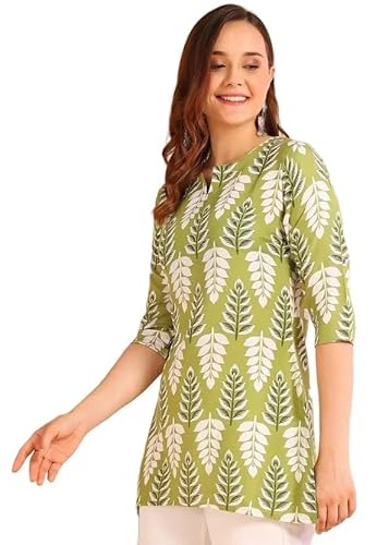 Women's Short Kurti in TopsTunic Rayon Cotton Blend | Ladies Ethnic Tunic