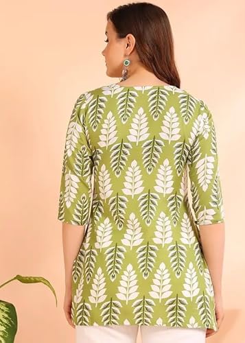 Women's Short Kurti in TopsTunic Rayon Cotton Blend | Ladies Ethnic Tunic