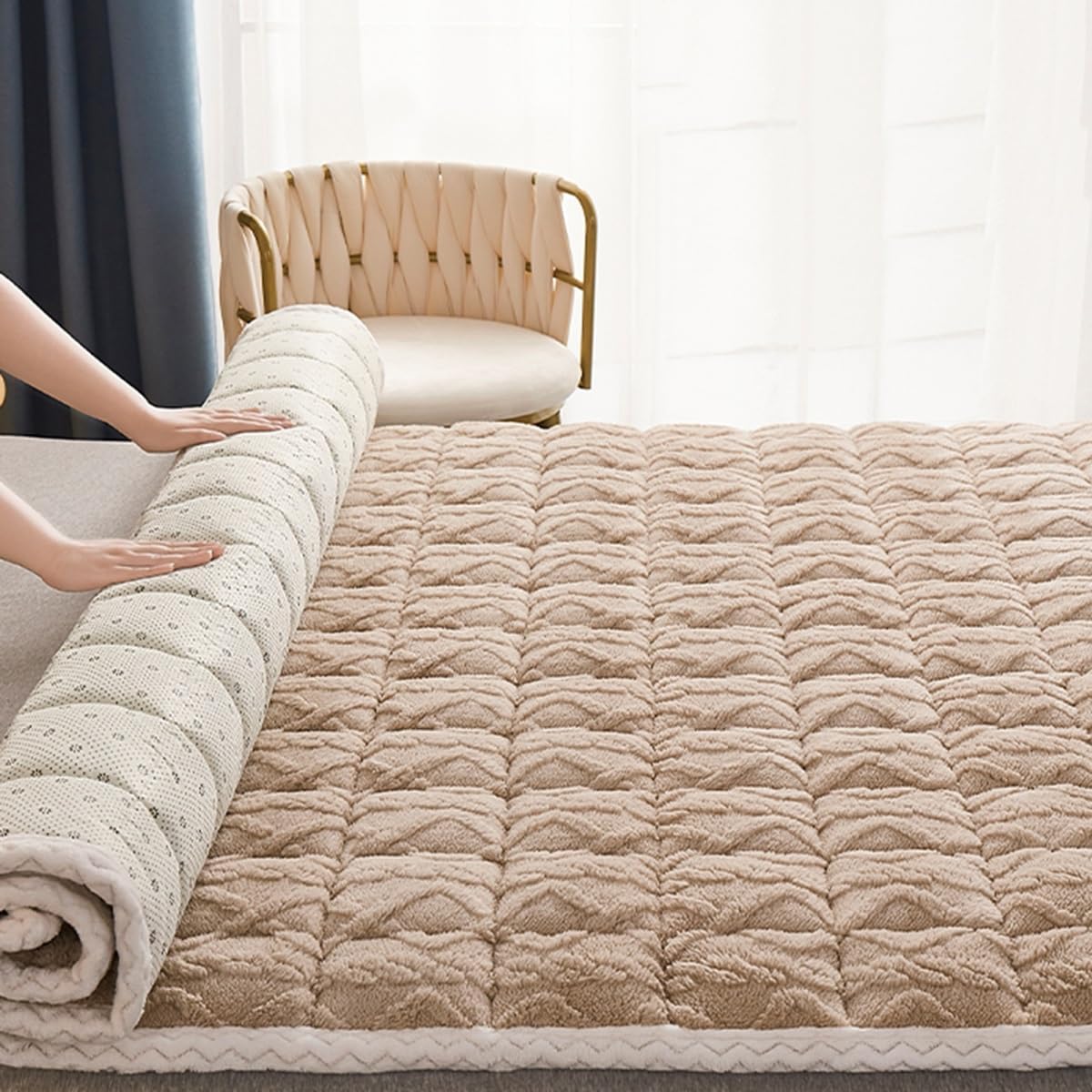 GADDA CO 100% Waterproof Premium Cotton Feel Mattress Protector King Size 78x72 Inch|Ultra Soft Breathable & Fitted Bed Protector Terry Cover Double Bed (6.5x6 feet, Fits 10 Inches, Grey)