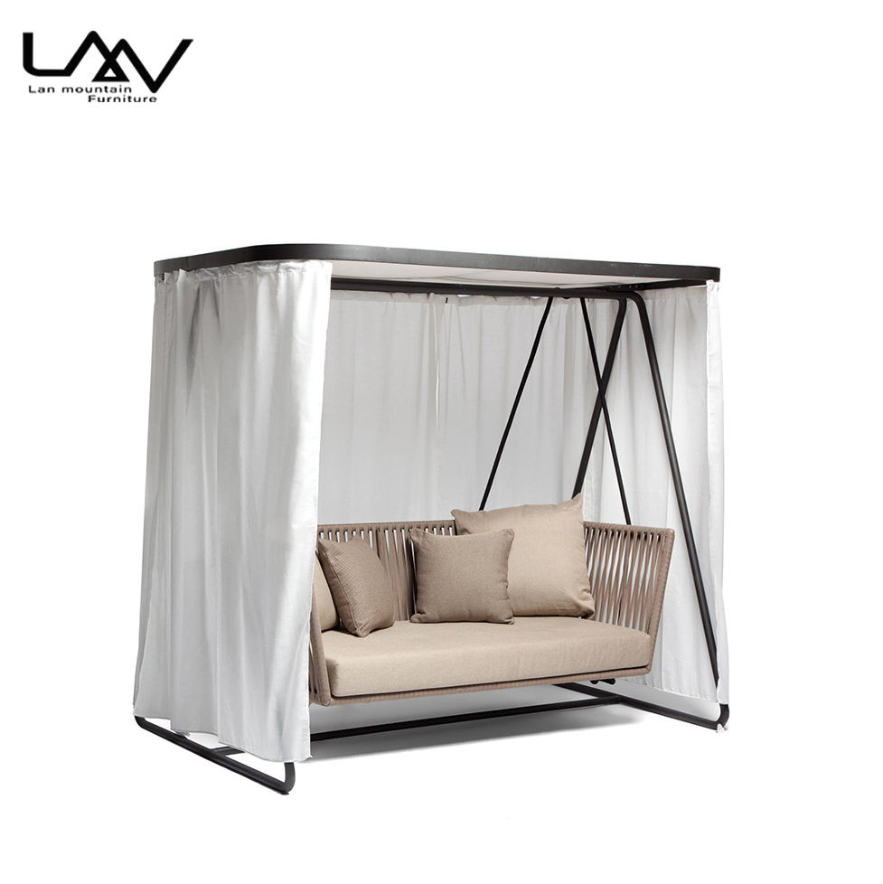 Modern Rattan Hanging Egg Swing Chair with Waterproof Cushion for Outdoor